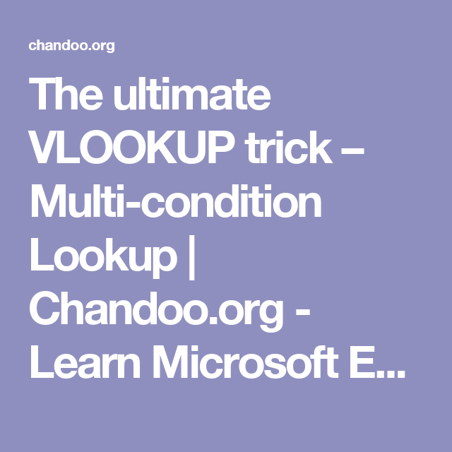 The vlookup book pdf chandoo excel
